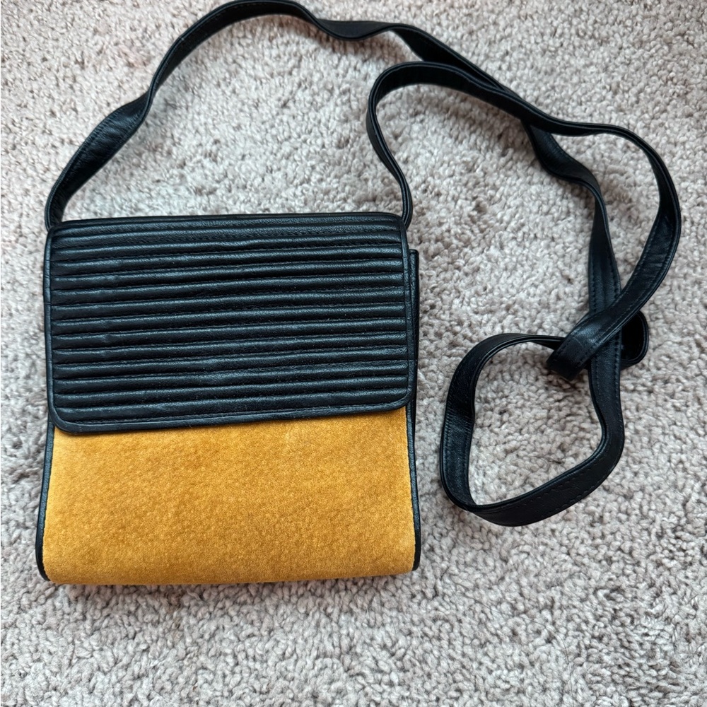 Adrienne Vittadini Stylish Black and Yellow Women's Bag